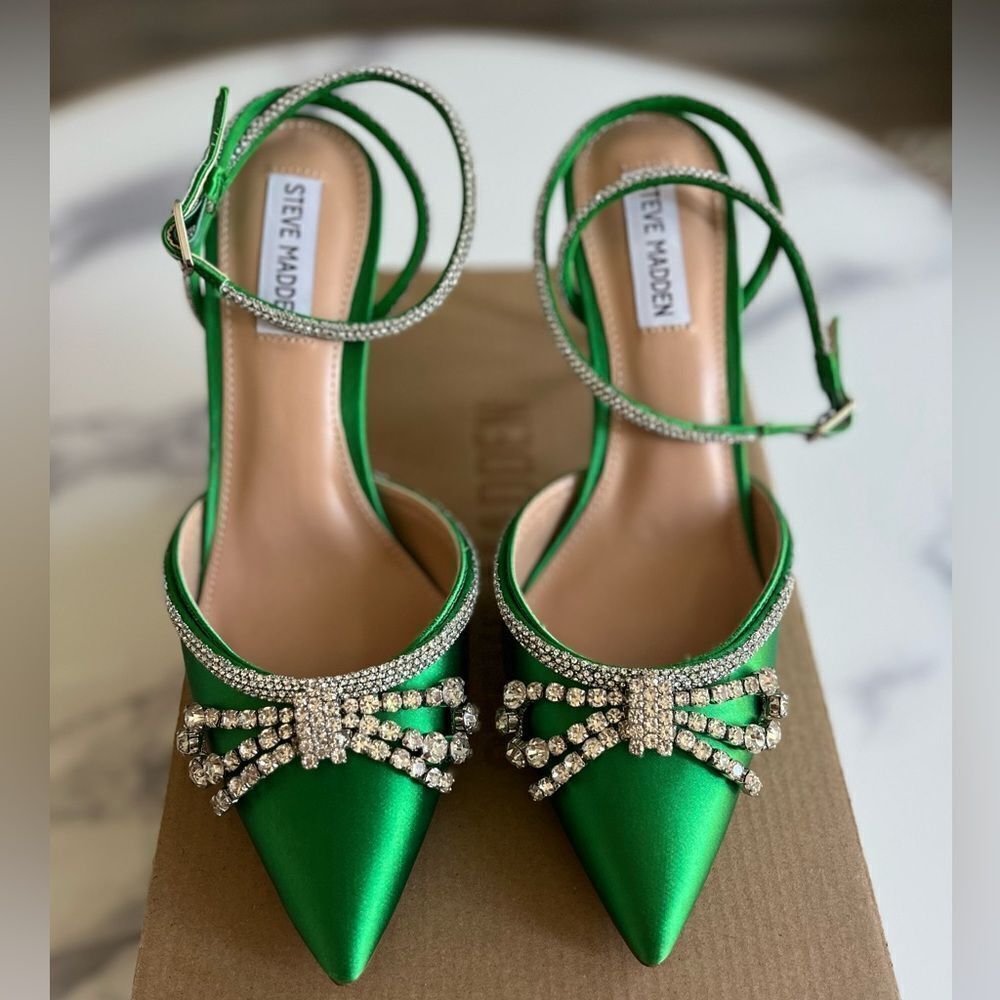 Steve Madden Lakelyn Ankle Strap Sandal, Green, Size 8.5 - Picture 4 of 10